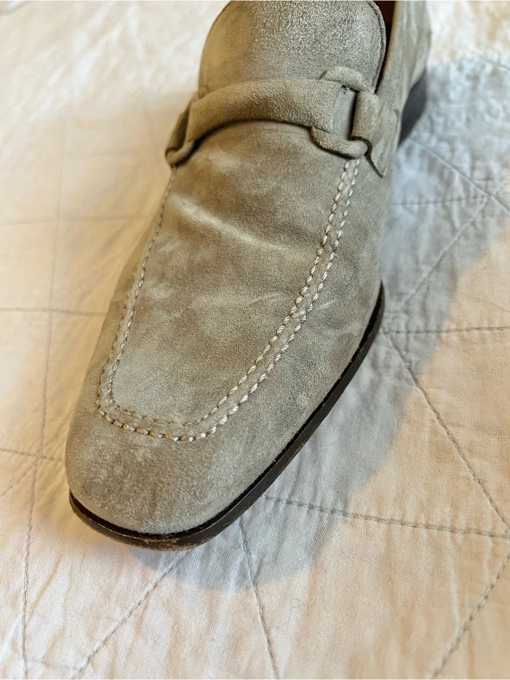 Fratelli Rossetti Estate Men 7 UK 8 US Taupe Suede Horsebit Loafers Shoes Italy